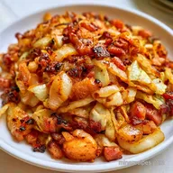 Fried Cabbage and Onions with Bacon