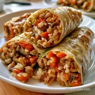 Vegetarian Cabbage Wraps with Mushrooms