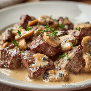 Beef Stroganoff in 34 Minutes Recipe Card