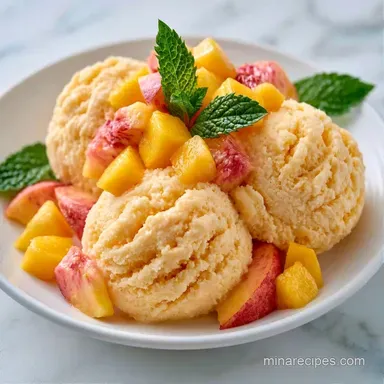 Creamy Peach Ice Cream for 12 Servings Recipe Card