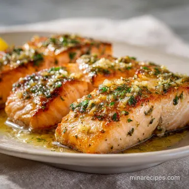 Baked Salmon with Garlic Butter: 20 Min Recipe Card