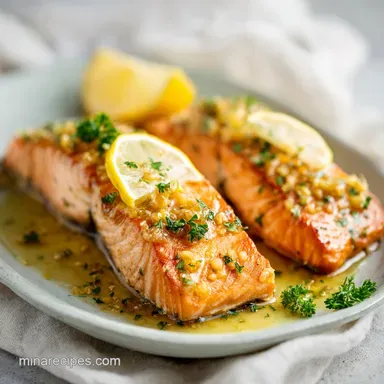 Baked Salmon with Garlic Butter: 20 Min