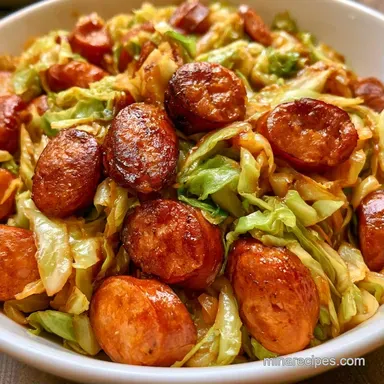Fried Cabbage Sausage in 40 Minutes Recipe Card