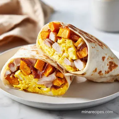 Healthy Make Ahead Breakfast Burritos Recipe Card
