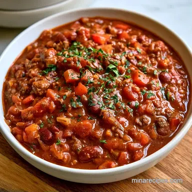 Venison Chili for 8 Servings Recipe Card