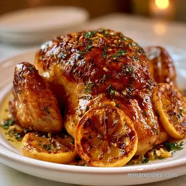 Lemon Garlic Baked Chicken for 4 Servings Recipe Card