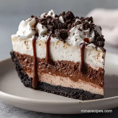 Mississippi Mud Pie with Oreo Crust for 12 Servings Recipe Card