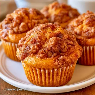 Pumpkin Coffee Cake Muffins with Sour Cream