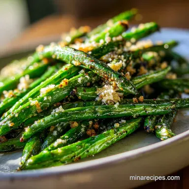 Quick Garlic Parmesan Green Beans: 15m Recipe Card