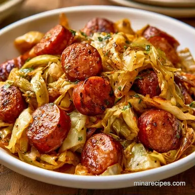 One-Pot Cabbage and Sausage Recipe Card