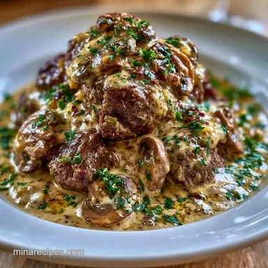 Slow Cooker Venison Stroganoff: Tender Recipe Card