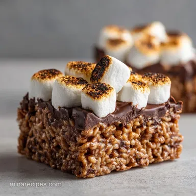 S'mores Rice Krispies Treat with Toasted Marshmallows in 70 Minutes Recipe Card