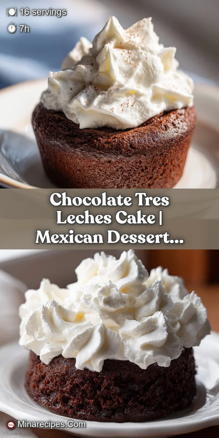 Close-up of a rich chocolate cake slice with a creamy, milk-soaked sponge and peaks of airy whipped topping.