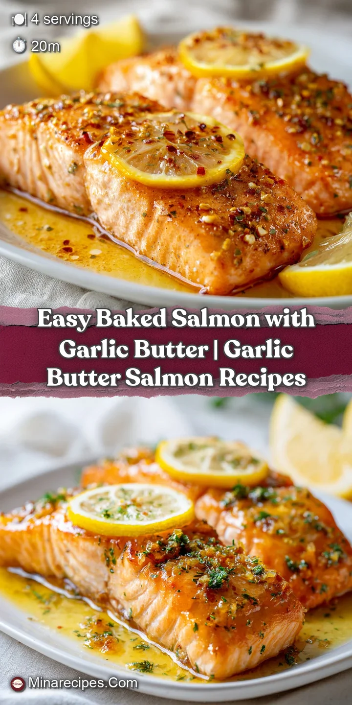 Extreme close-up of glistening pink salmon flakes topped with minced garlic and a sprinkle of fresh green parsley.