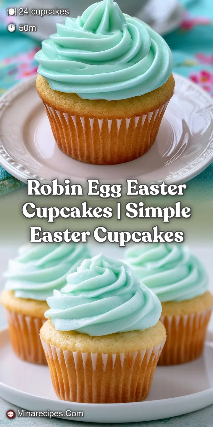 Close-up of a swirling peak of robin egg blue frosting crowned with a small, textured speckled candy egg.