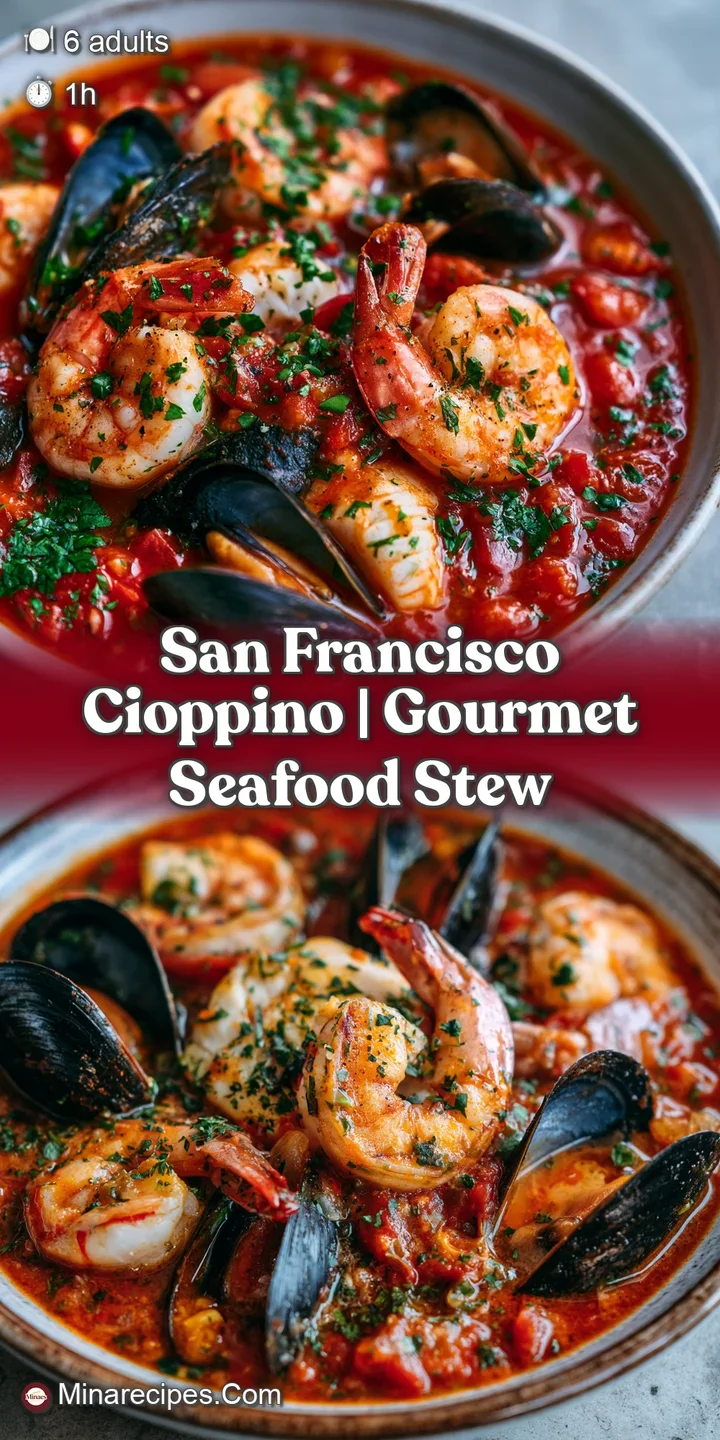 Close-up of a plump, juicy shrimp and a glistening mussel emerging from a vibrant, aromatic red tomato broth