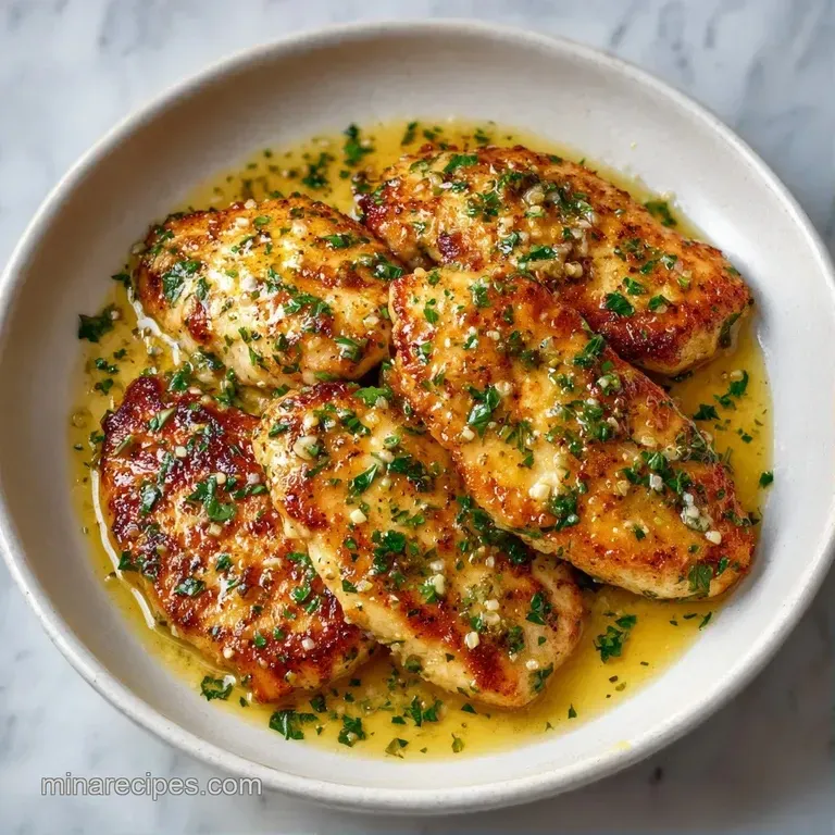 Sliced tender chicken breast drizzled with a rich cream sauce on a white plate with steamed green asparagus.