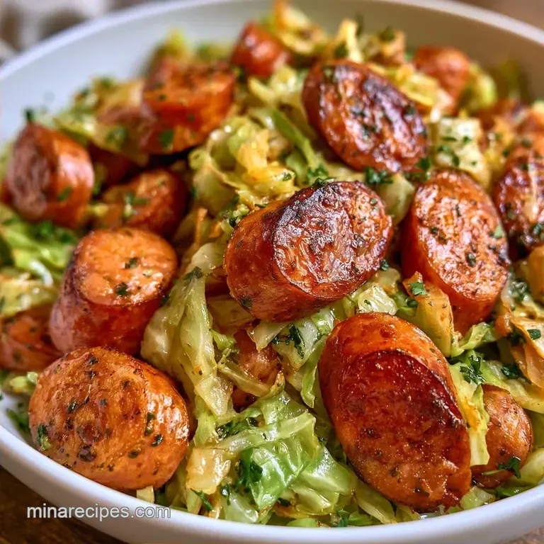 Southern Fried Cabbage Sausage with Bacon