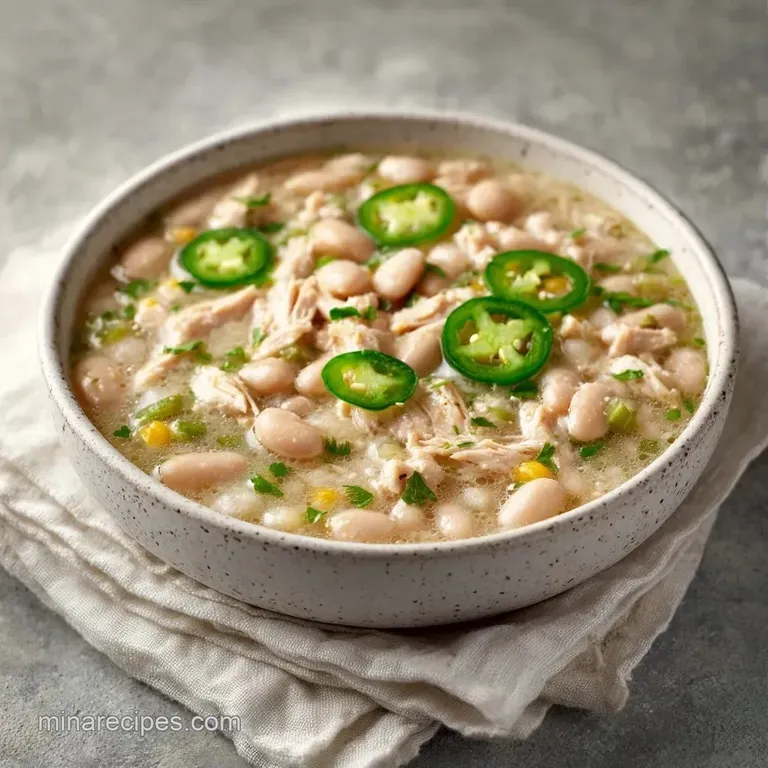 Elegant ceramic bowl of hearty red stew topped with a swirl of cool sour cream and fresh avocado slices.