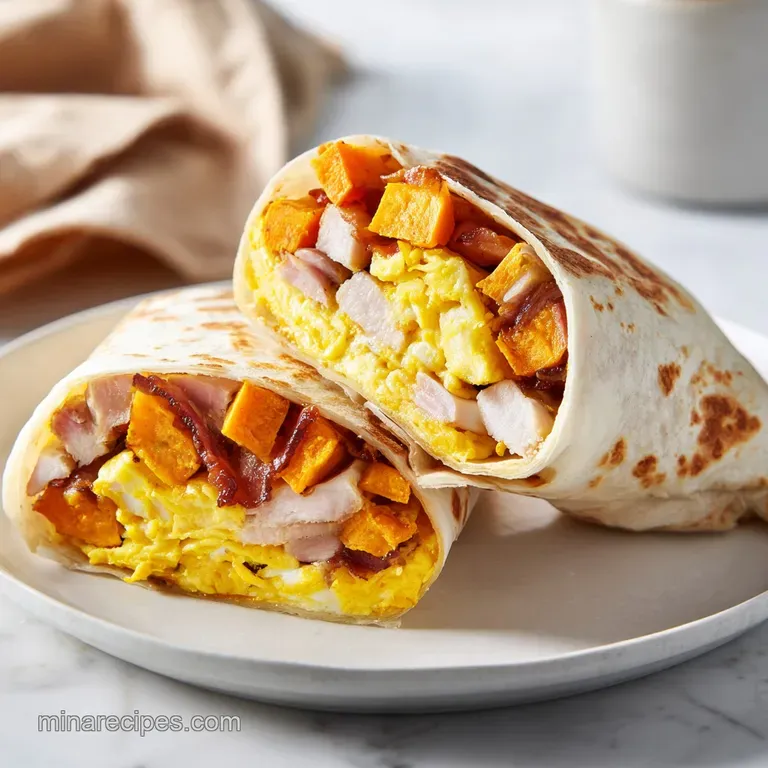 Neatly sliced wraps revealing fluffy yellow eggs and vibrant greens, plated on a rustic board with a side of salsa.