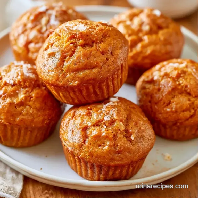 Three fluffy orange-tinted cakes stacked on a rustic wooden board, topped with a light sprinkle of raw oats.