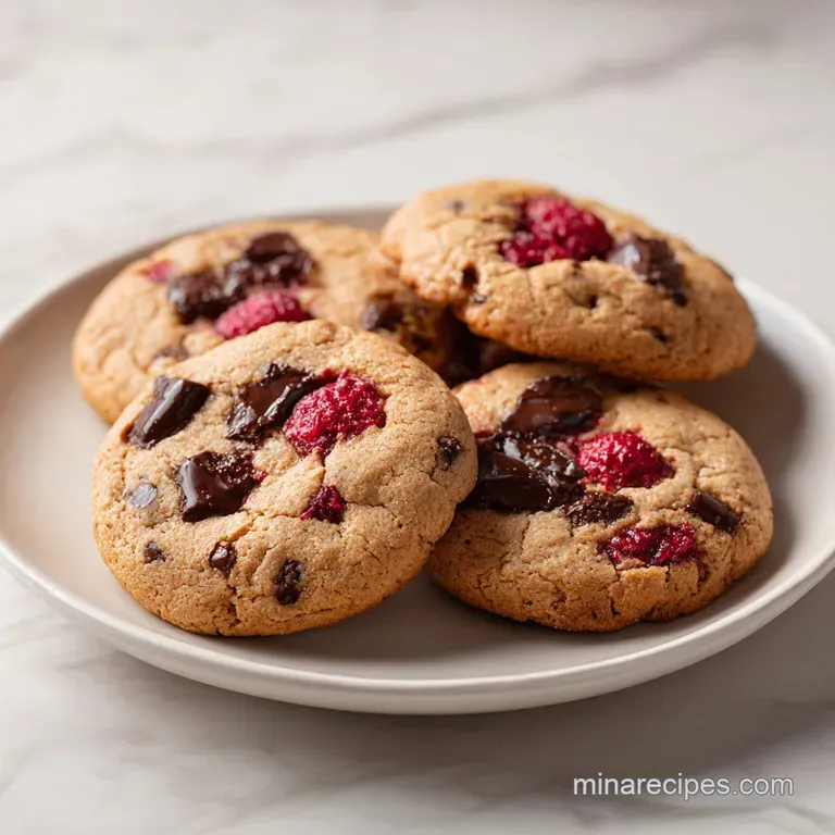 Raspberry Chocolate Chunk Cookies: Shatter Crisp Edges
