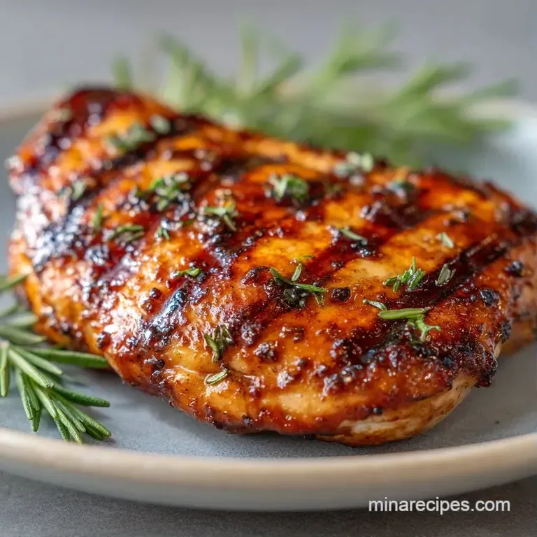 Sliced golden chicken breast atop a bed of steamed asparagus, drizzled with lemon butter and fresh parsley.