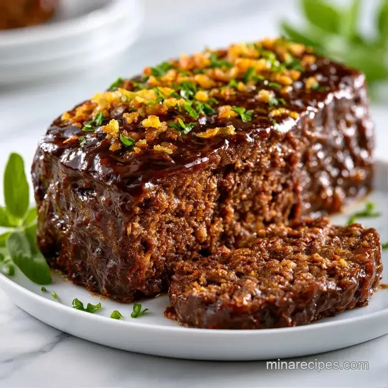 A thick slice of seared game meat topped with crisp bacon, served beside creamy mashed potatoes on a white plate.