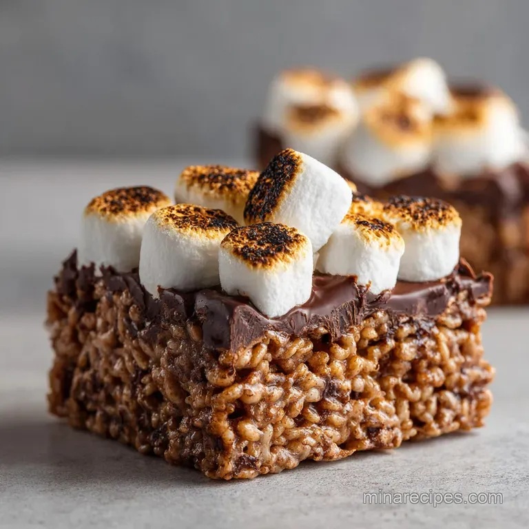 A single, perfect s'mores treat artfully arranged with a drizzle of chocolate and a scattering of graham cracker crumbs.